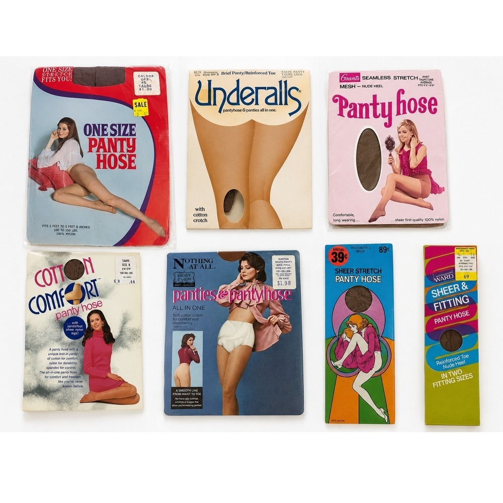 Vintage Women's Mixed Pantyhose Hosiery‎ Lot 7 Pc NOS Sealed/Open Sizes 70s 80s